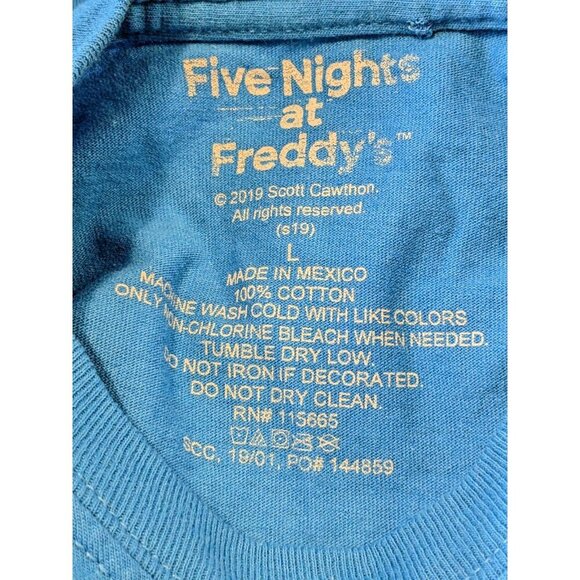 Five Nights At Freddys T Shirt Graphic Tee Youth Large Blue Short Sleeve Stay Up - Picture 4 of 4